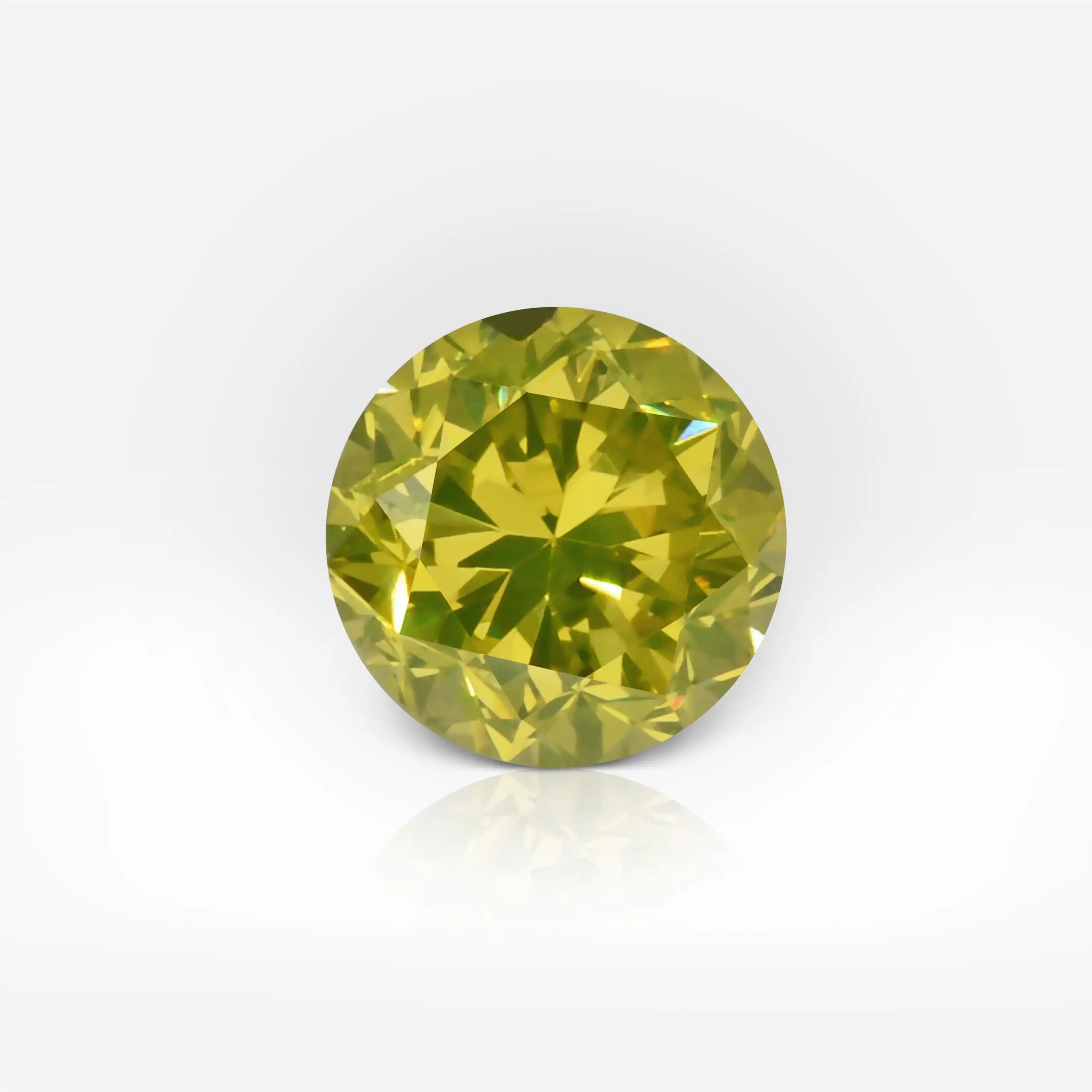 0.45 carat Fancy Vivid Green Yellow SI2 Round Shape Diamond GIA - picture 1