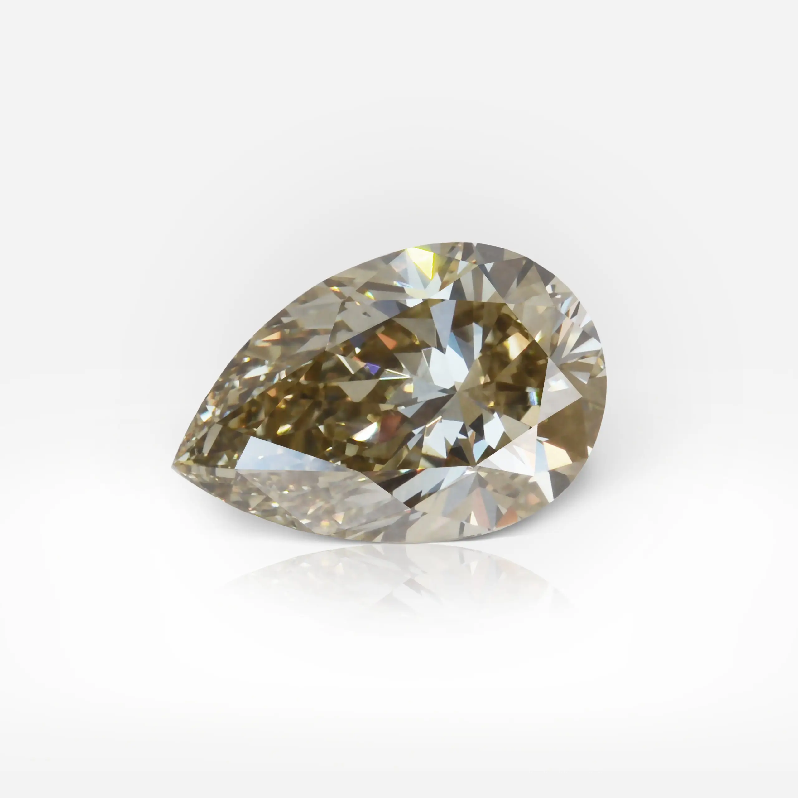 2.01 carat Fancy Brownish Greenish Yellow VS2 Pear Shape Diamond GIA - picture 1