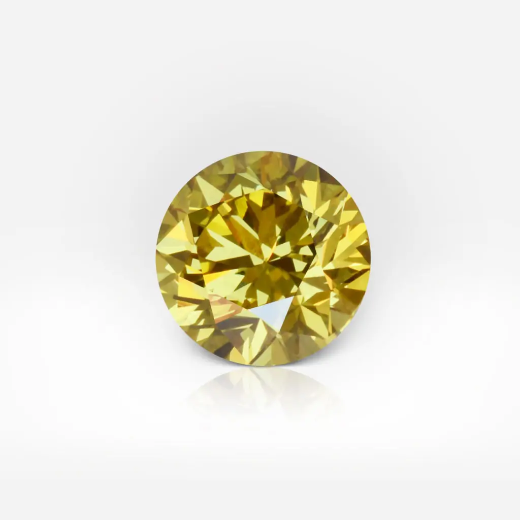 1.01 carat Fancy Deep Brownish Greenish Yellow SI1 Round Shape Diamond GIA