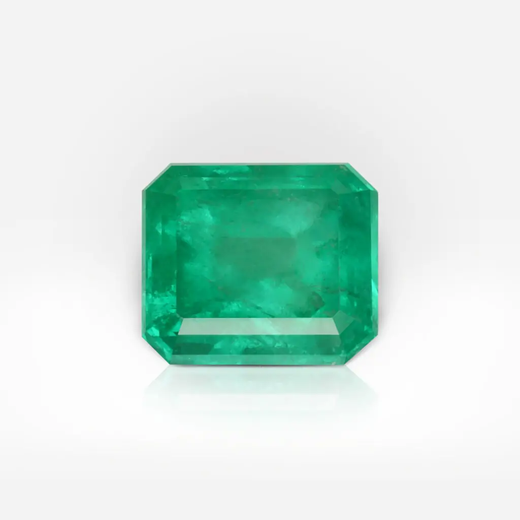 2.56 carat Intense Green Emerald Shape Emerald