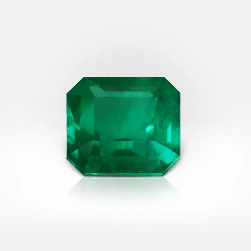 1.35 carat Emerald Shape Intense Green Emerald