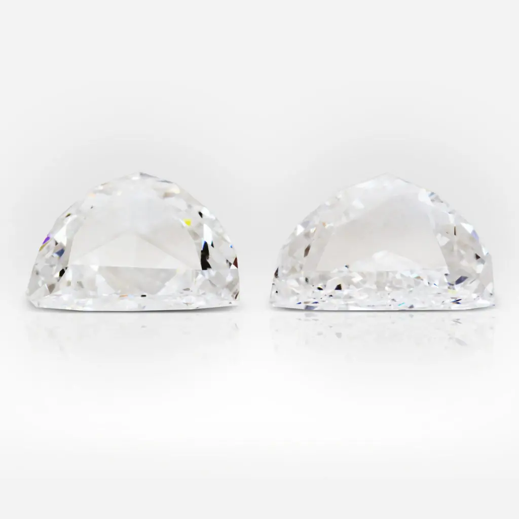 1.37 and 1.53 carat Pair of F / G SI1 Shield Shape Diamonds