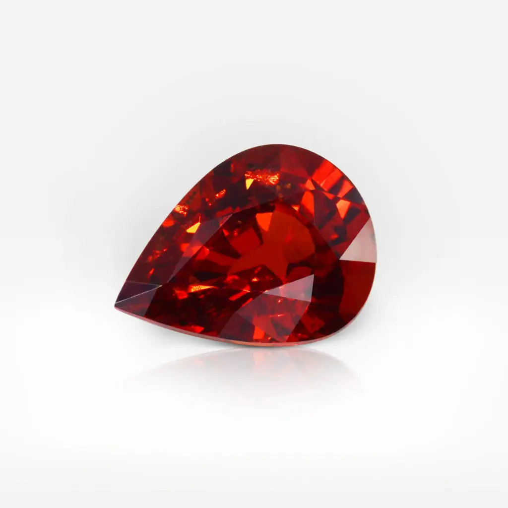 2.64 carat Pear Shape Intense Orange Red Ruby CGL