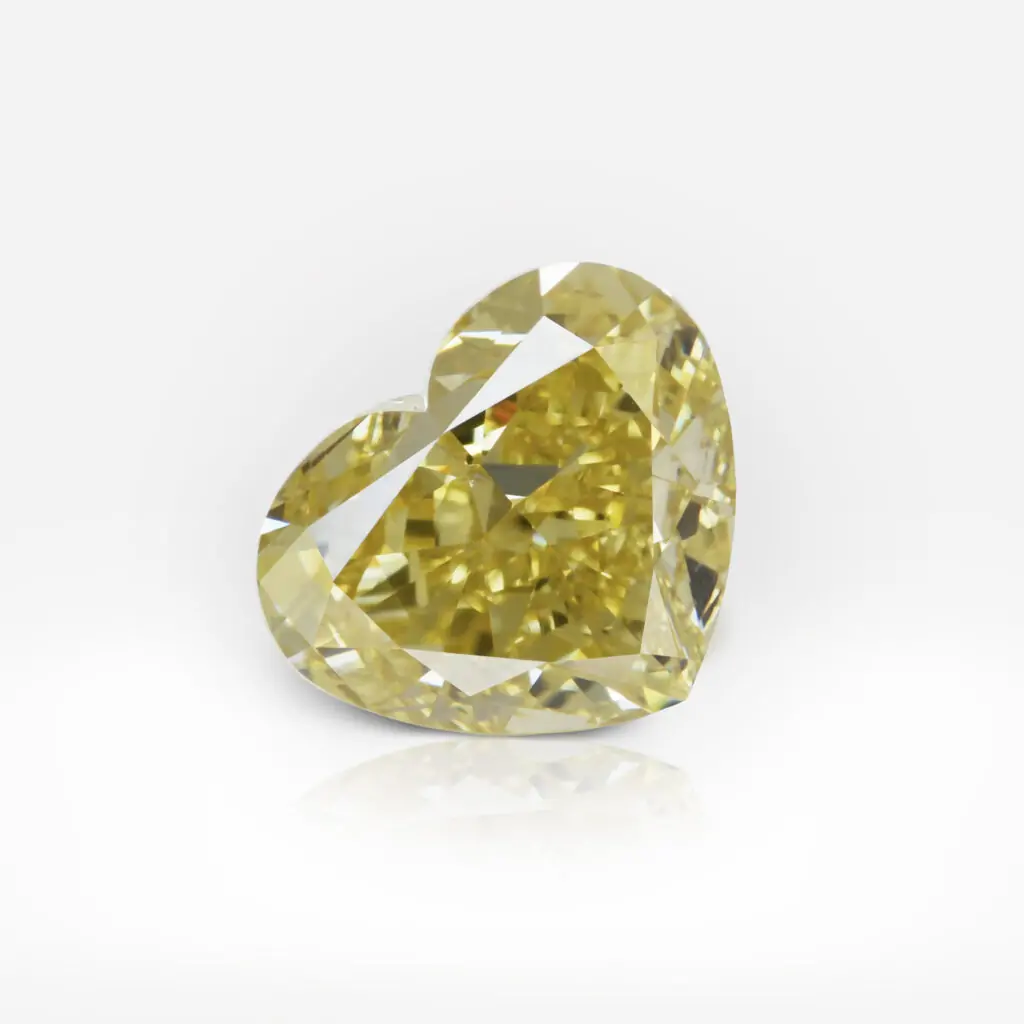3.01 and 3.01 carat Pair of Studs Fancy Intense Yellow VS2/SI1 Heart Shape Diamonds GIA - picture 1