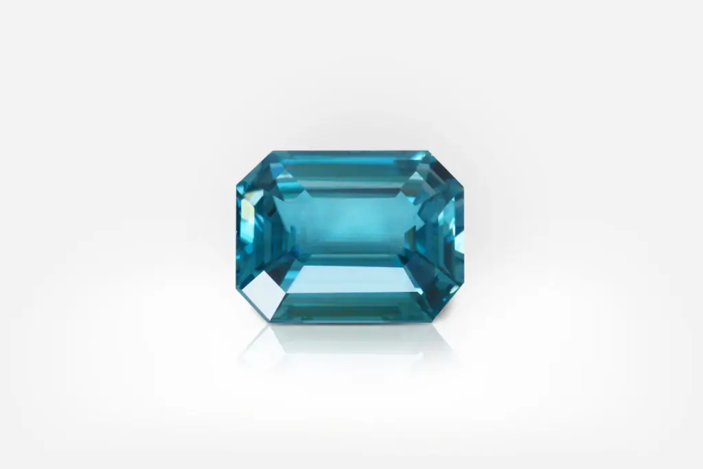 3.07 carat Zircon Intense Blue Emerald Shape