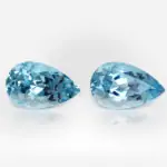 4.08 carat Pair of Pear Shape Vivid Blue Brazilian Aquamarine - thumb picture 1