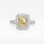 2.02 carat Fancy Yellow VS2 Ring Cushion Shape Diamond HRD - thumb picture 1