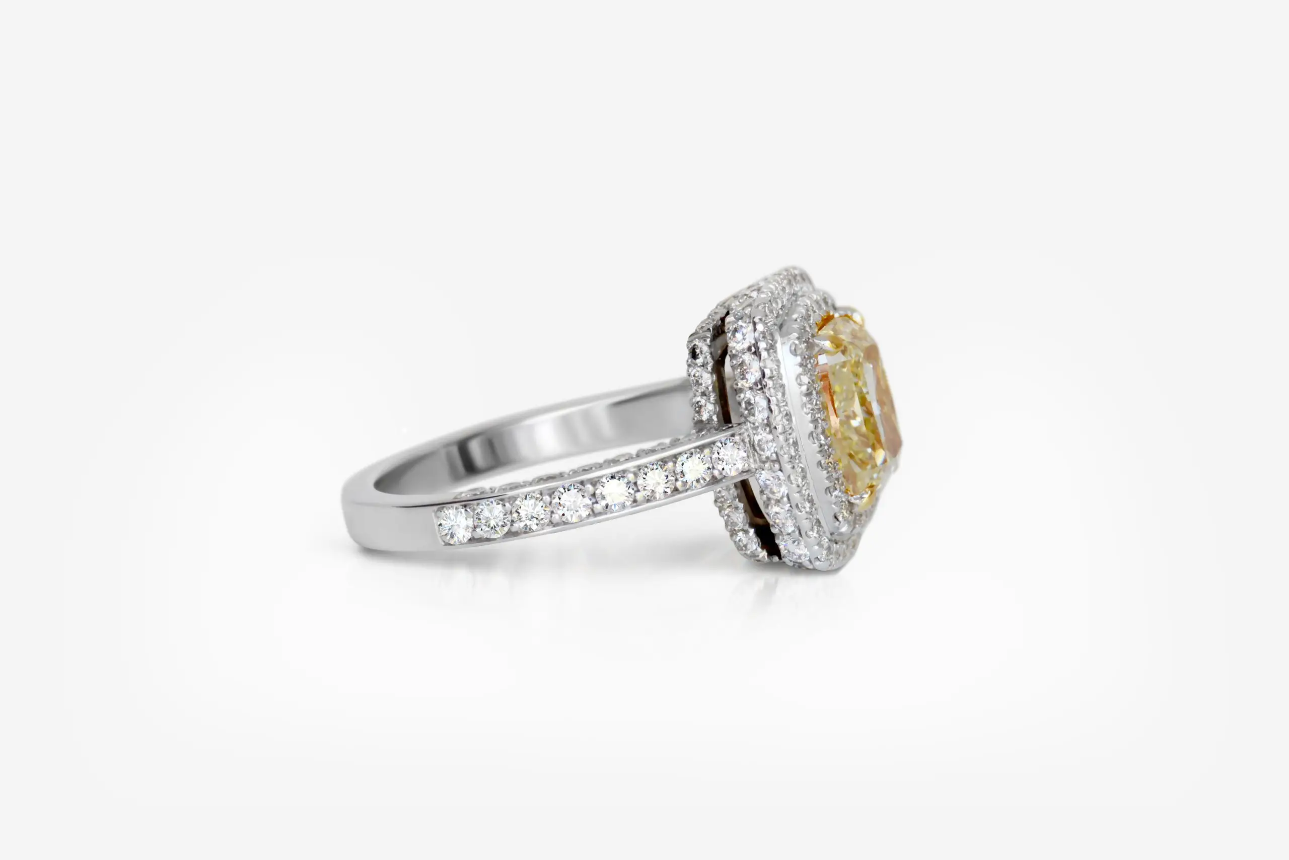 2.02 carat Fancy Yellow VS2 Ring Cushion Shape Diamond HRD - thumb picture 1