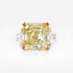 23.84 carat Fancy Yellow Square Emerald Cut VVS2 Diamond Ring GIA - thumb picture 1
