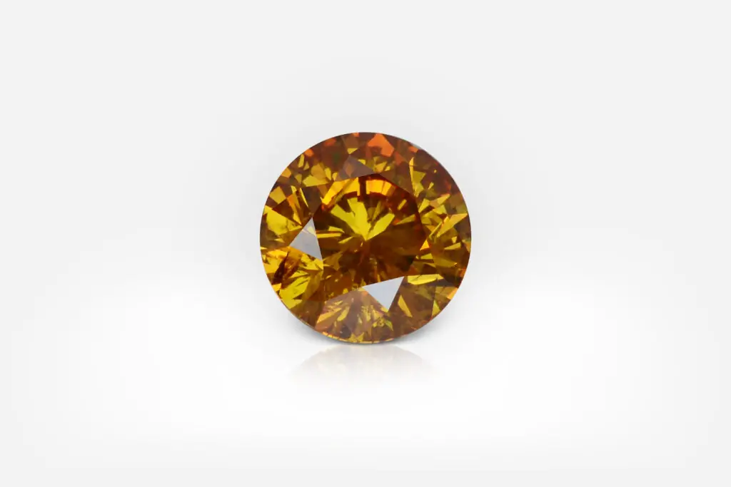 1.03 Carat Fancy Deep Yellow-Orange Round Shape Diamond GIA