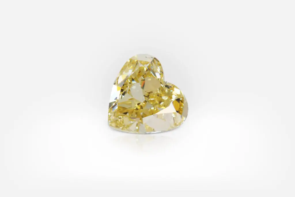 1.01 Carat Fancy Intense Yellow VS2 Heart Shape Diamond GIA