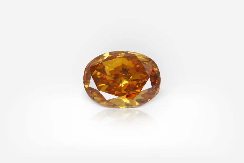 0.55 Carat Fancy Deep Brownish Orangy Yellow SI2 Oval Shape Diamond GIA