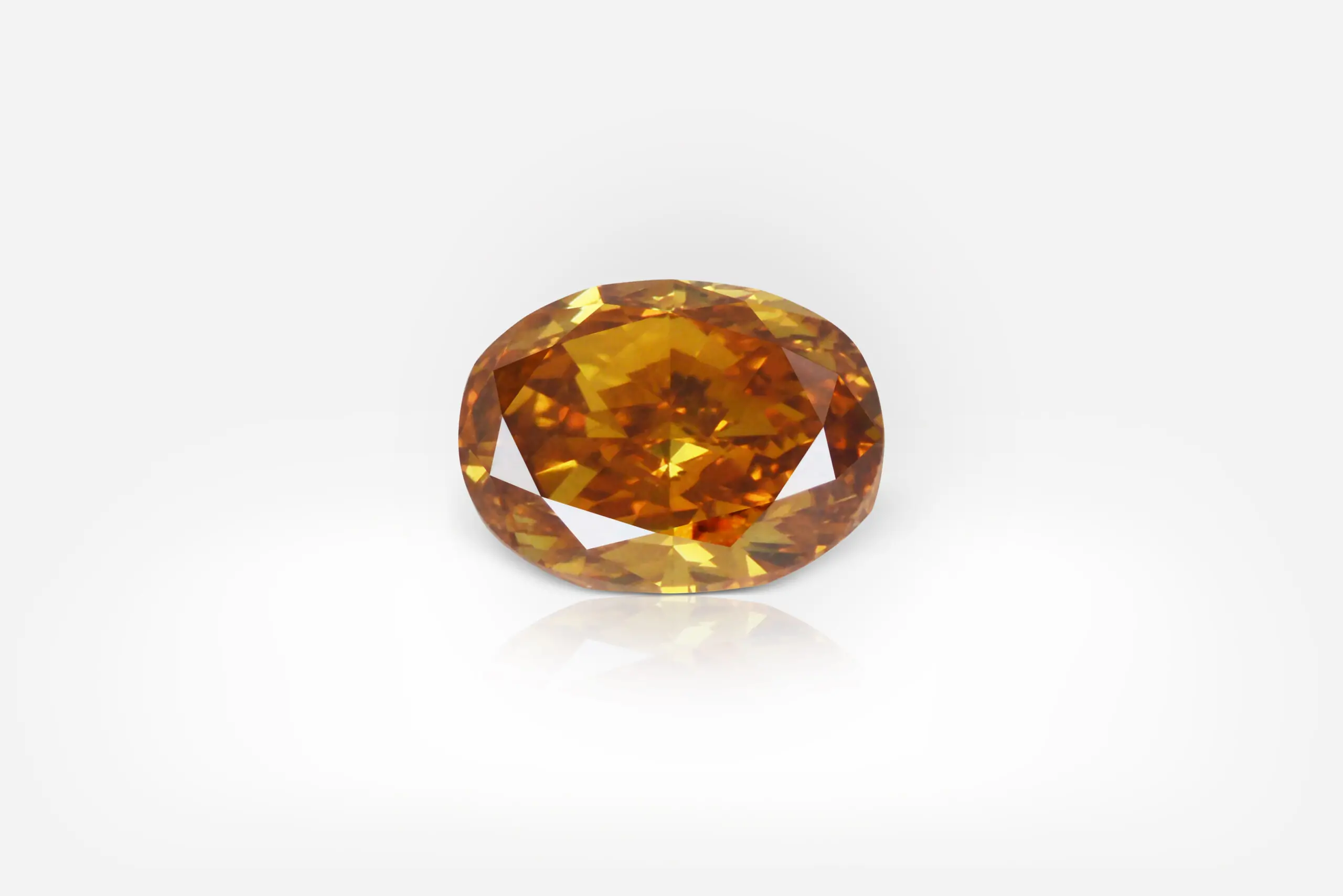 0.55 Carat Fancy Deep Brownish Orangy Yellow SI2 Oval Shape Diamond GIA - picture 1