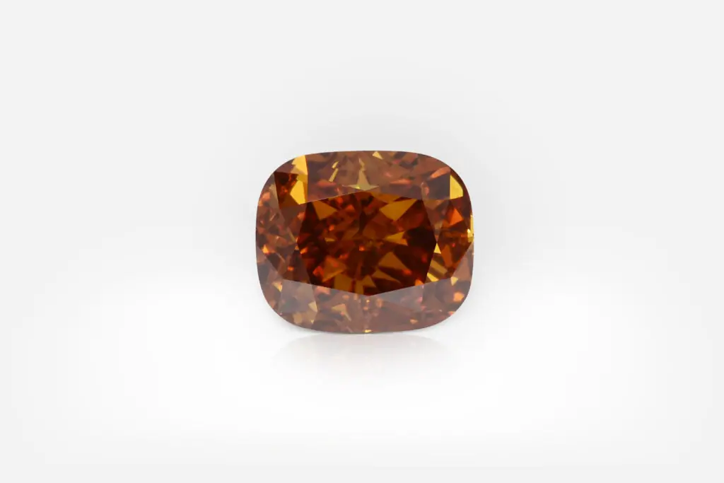 0.51 Carat Fancy Deep Brown-Orange SI2 Cushion Shape Diamond GIA