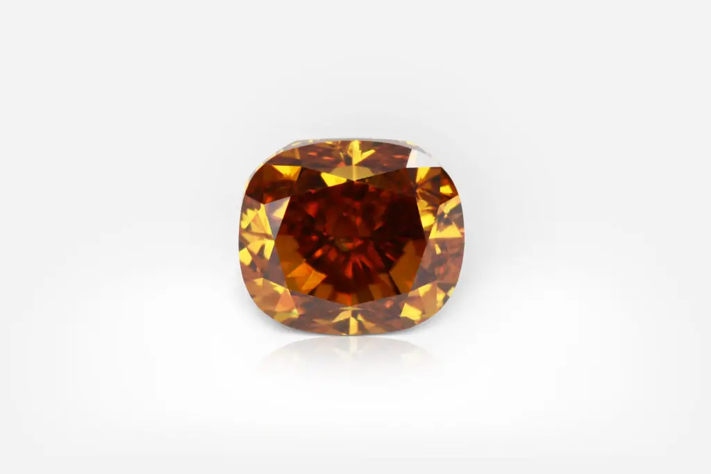 0.51 Carat Fancy Deep Brown-Orange SI2 Cushion Shape Diamond GIA