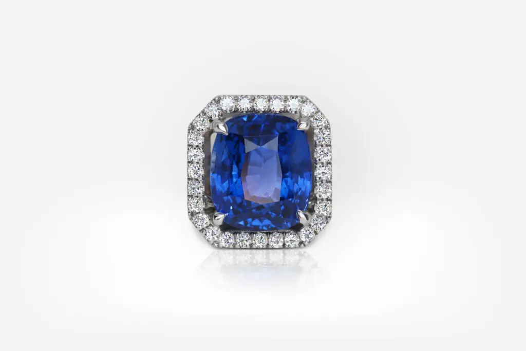 4.04 carat Blue Sapphire Cushion shape Pendent SSEF - picture 1
