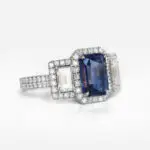 3.23 carat Blue Sapphire Octagon shape Ring GRS - picture thumb 1
