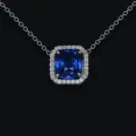 4.04 carat Blue Sapphire Cushion shape Pendent SSEF - picture thumb 1