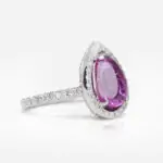 2.49 carat Intense Pink Plain Drop Sapphire Ring - picture thumb 1