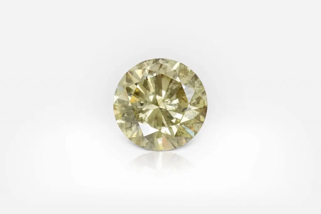 1.71 Carat Fancy Greenish Yellow Round Shape Diamond